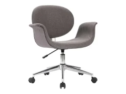 Silla de comedor giratoria de tela gris ES717540