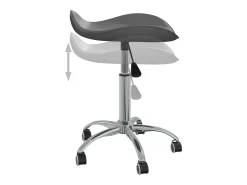 Silla de comedor giratoria de cuero sintético gris