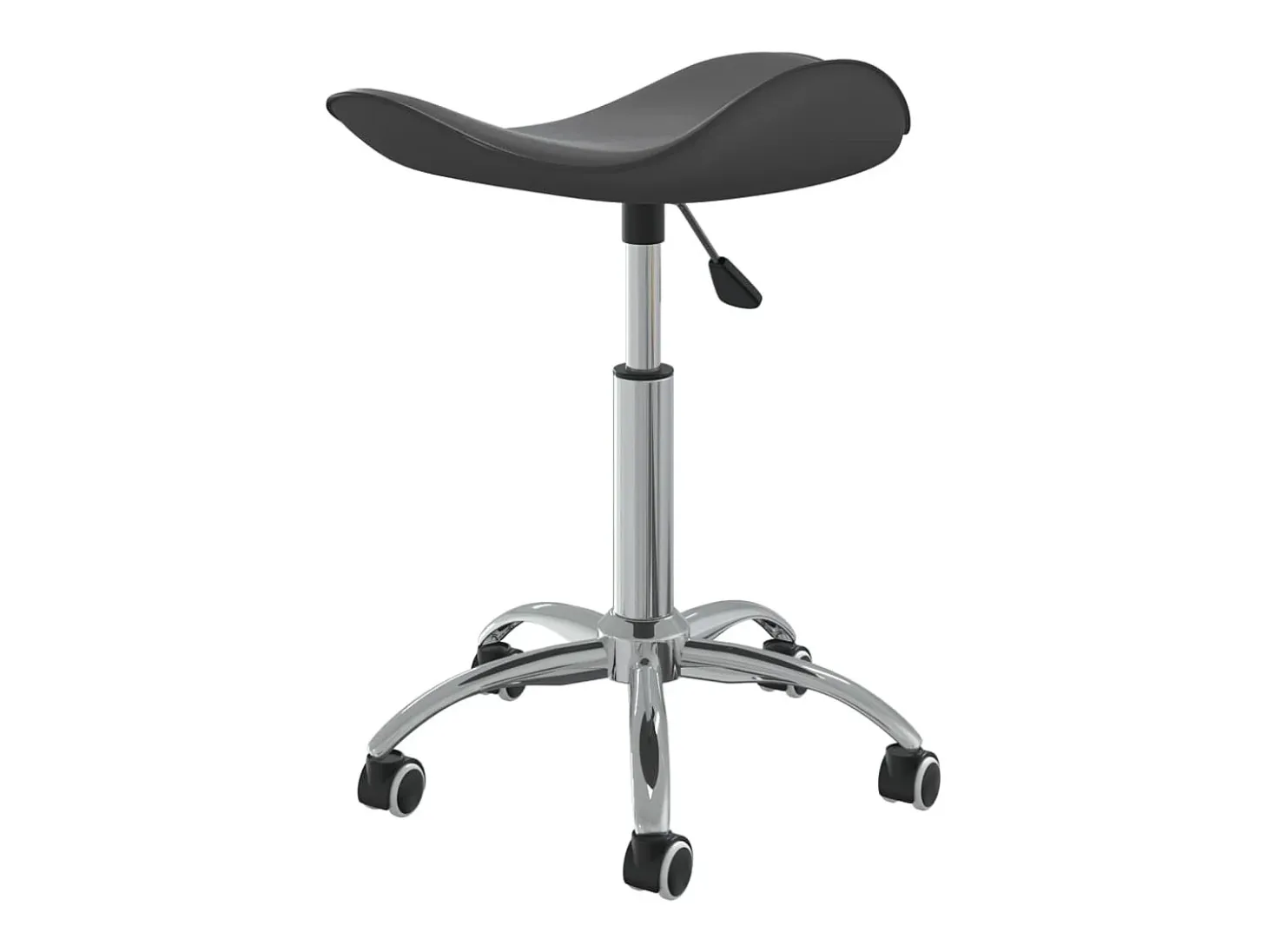 Silla de comedor giratoria de cuero sintético gris