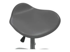 Silla de comedor giratoria de cuero sintético gris