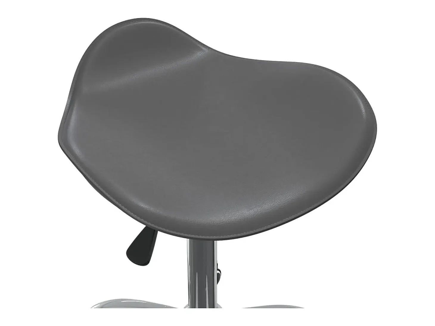 Silla de comedor giratoria de cuero sintético gris