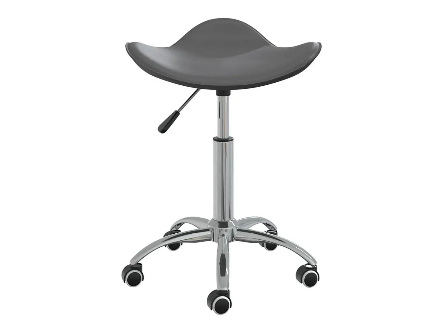 Silla de comedor giratoria de cuero sintético gris