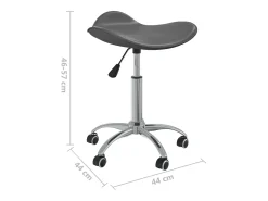 Silla de comedor giratoria de cuero sintético gris