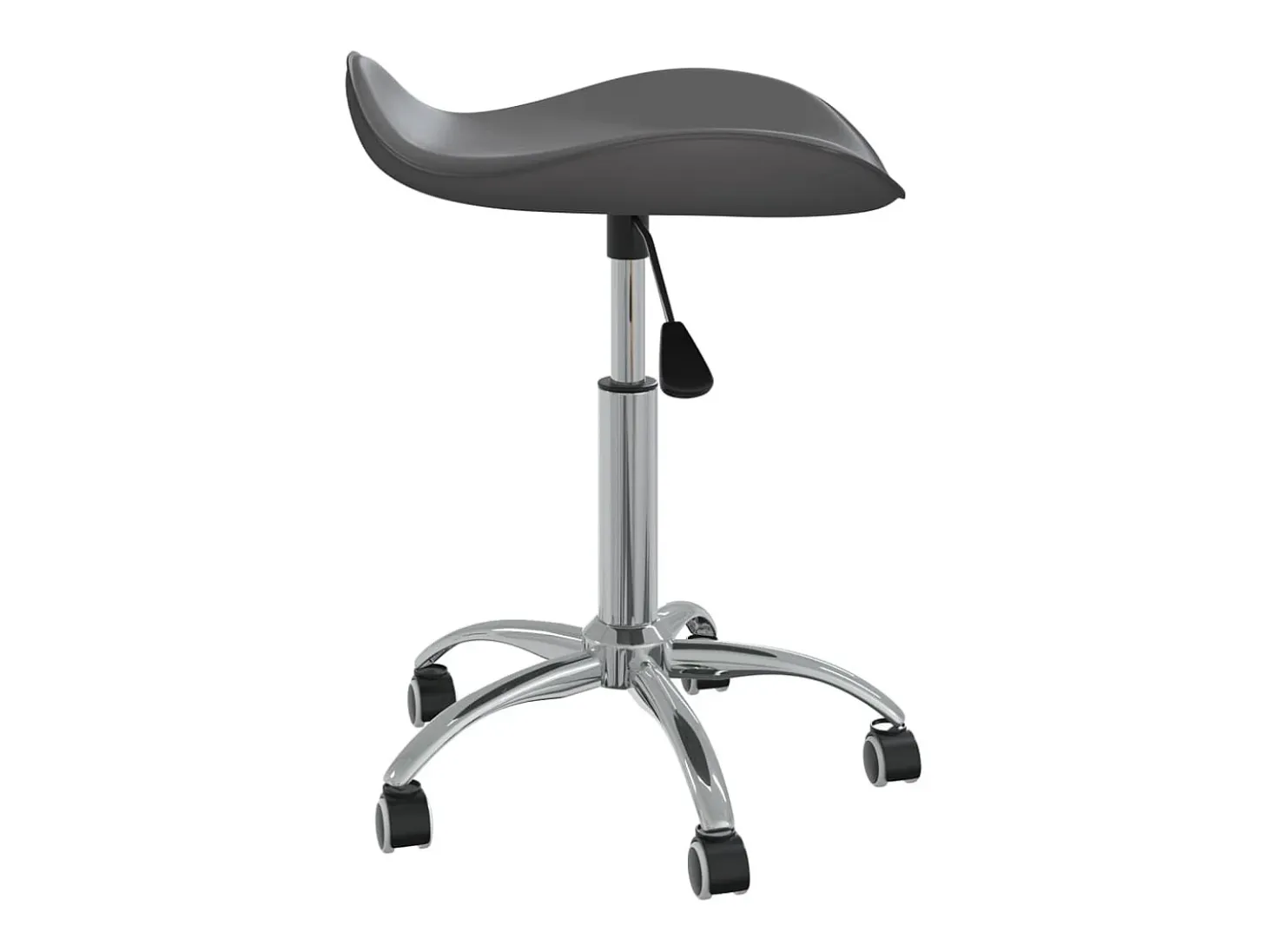 Silla de comedor giratoria de cuero sintético gris