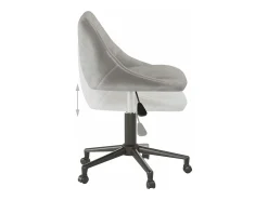 Silla de comedor giratoria de terciopelo gris claro ES696446