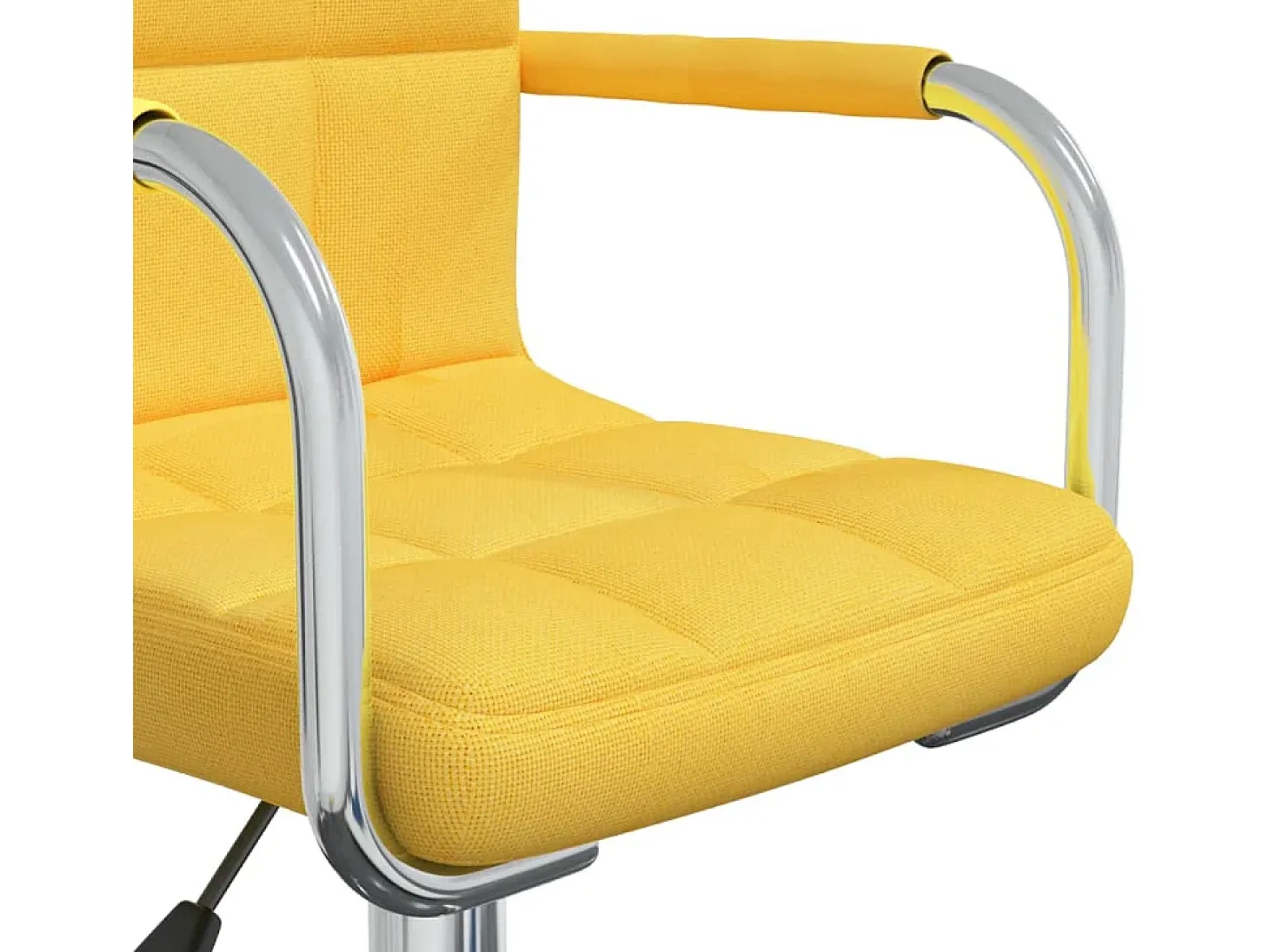 Silla de comedor giratoria de tela amarilla mostaza