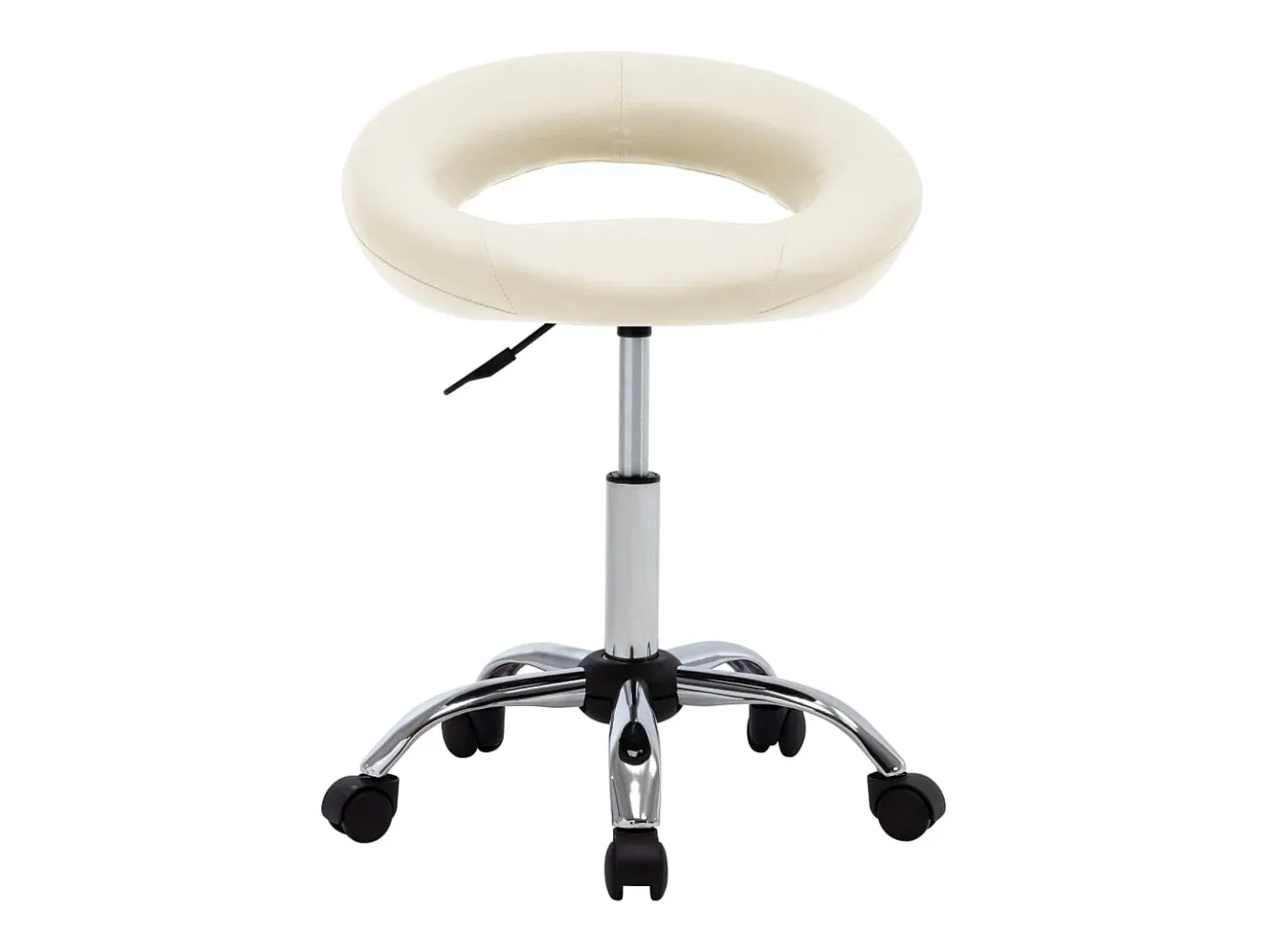 Silla de comedor giratoria de cuero sintética crema ES557989