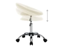 Silla de comedor giratoria de cuero sintética crema ES557989