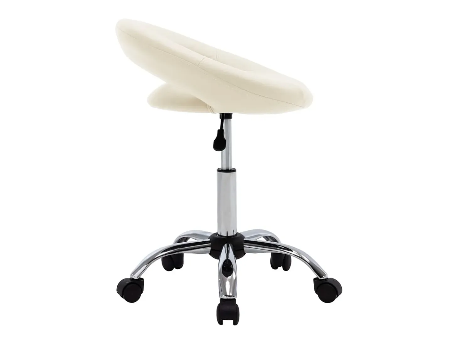 Silla de comedor giratoria de cuero sintética crema ES557989