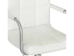 Silla de comedor giratoria cuero sintético blanco