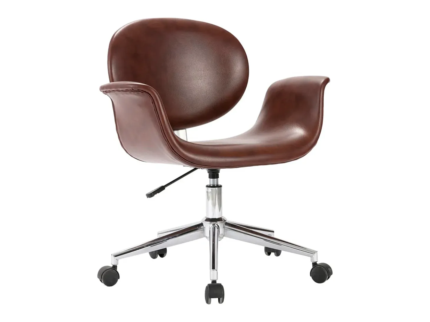 Silla de comedor giratoria cuero sintético marrón