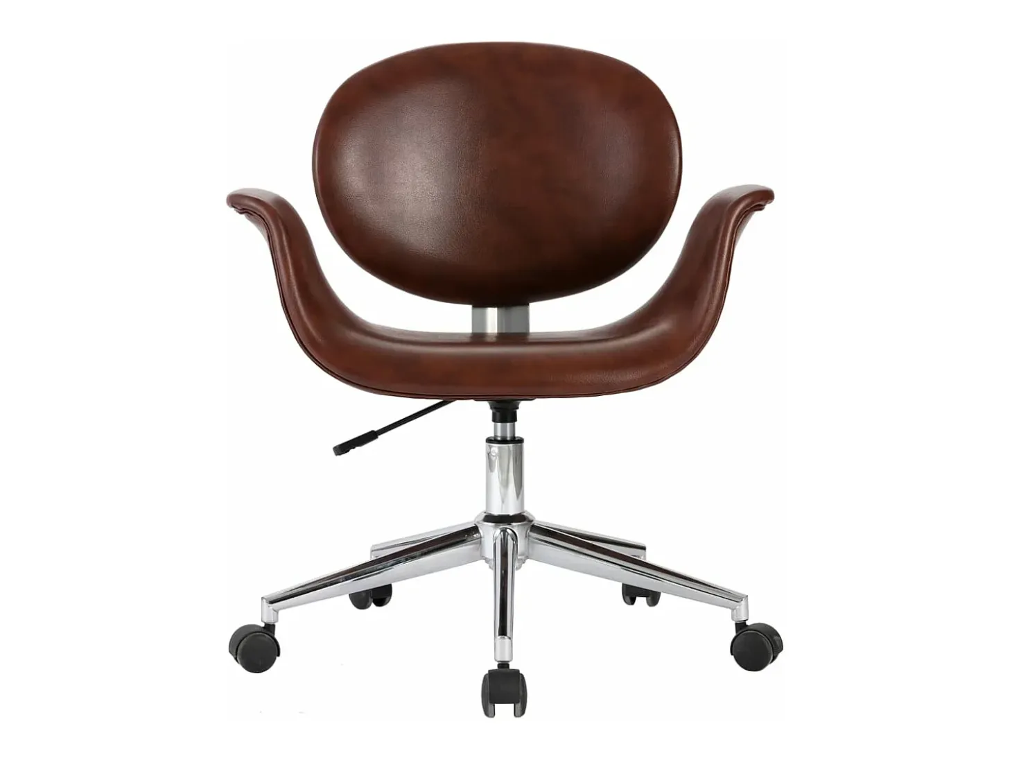 Silla de comedor giratoria cuero sintético marrón