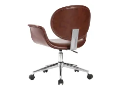 Silla de comedor giratoria cuero sintético marrón