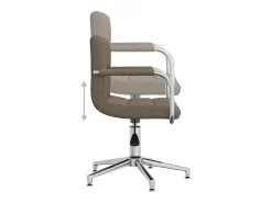 Silla de comedor giratoria de tela gris taupe
