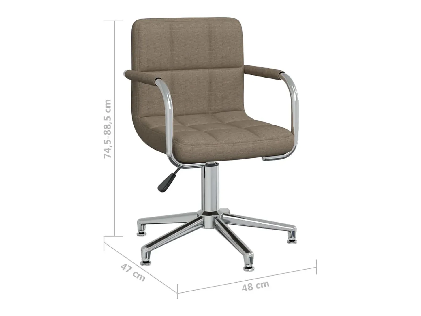 Silla de comedor giratoria de tela gris taupe