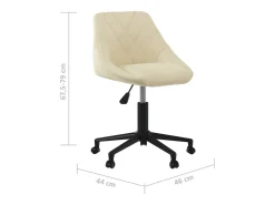 Silla de comedor giratoria de terciopelo crema