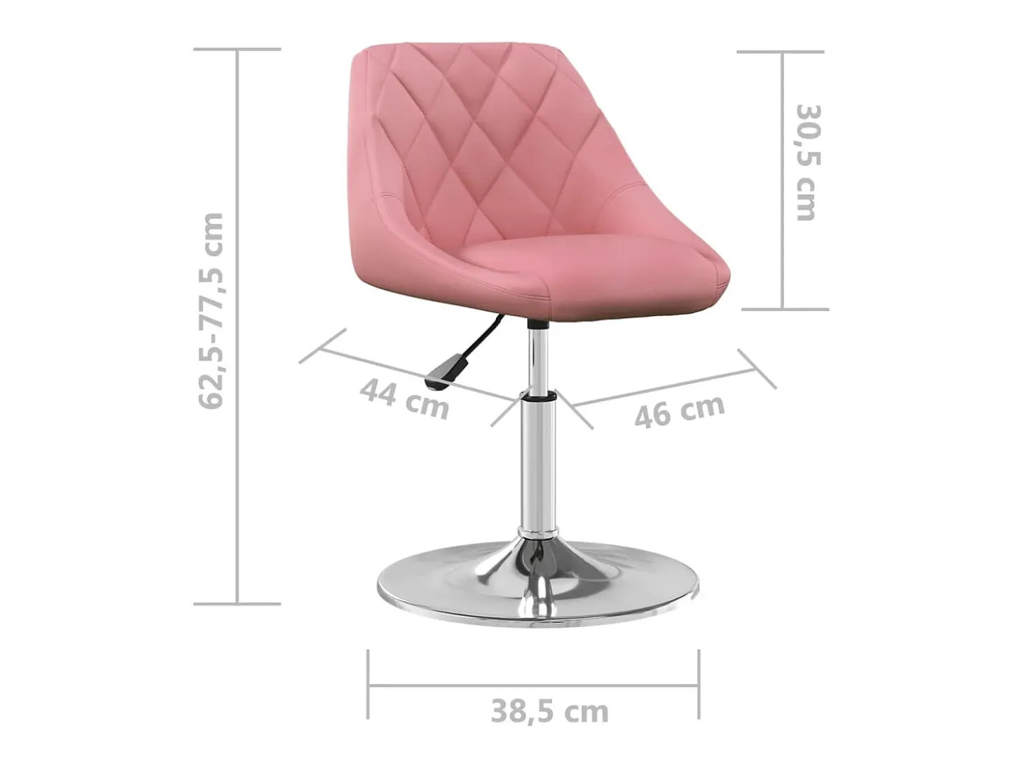 Silla de comedor giratoria 6 uds terciopelo rosa