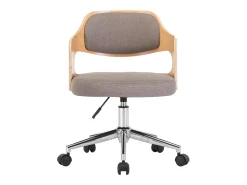 Silla de comedor giratoria de madera curvada y tela gris taupe ES309700