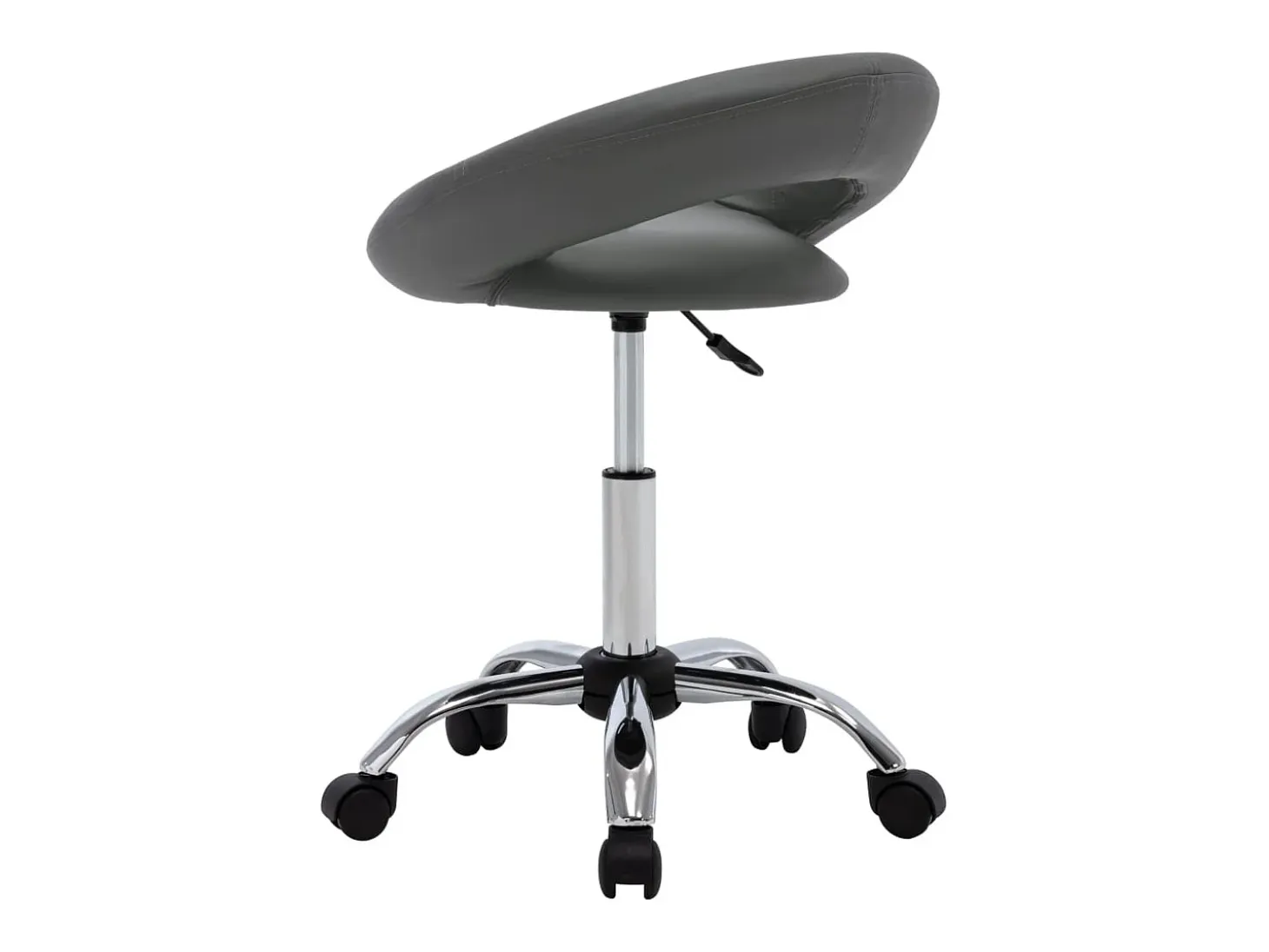 Silla de comedor giratoria de cuero sintética gris ES140946