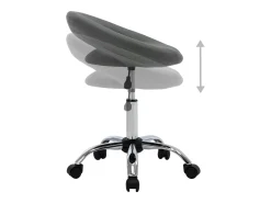 Silla de comedor giratoria de cuero sintética gris ES140946