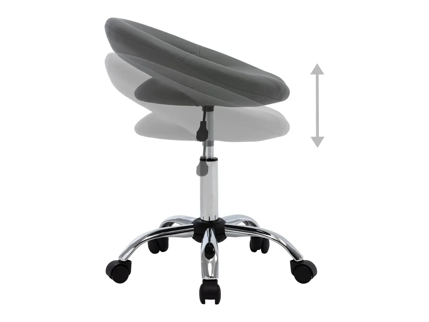 Silla de comedor giratoria de cuero sintética gris ES140946