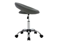 Silla de comedor giratoria de cuero sintética gris ES140946
