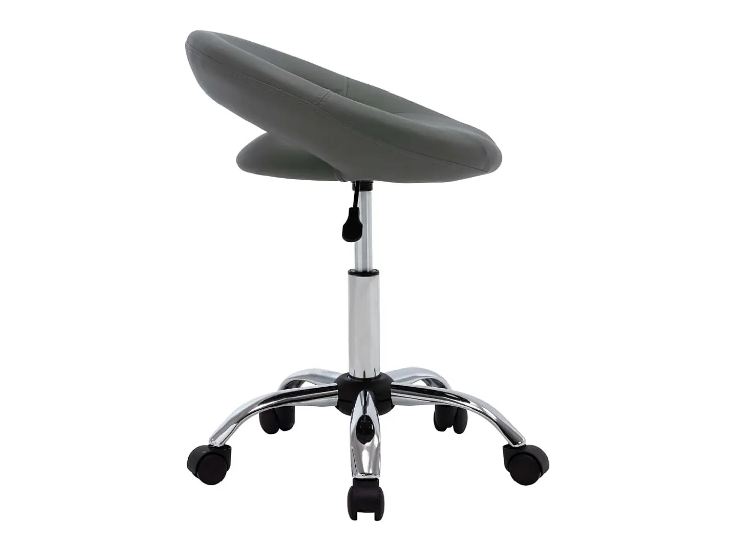 Silla de comedor giratoria de cuero sintética gris ES140946