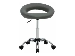 Silla de comedor giratoria de cuero sintética gris ES140946
