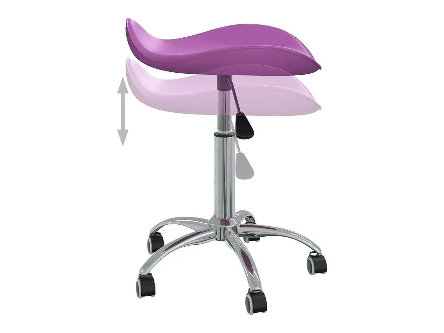 Silla de comedor giratoria de cuero sintético morado