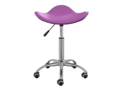 Silla de comedor giratoria de cuero sintético morado