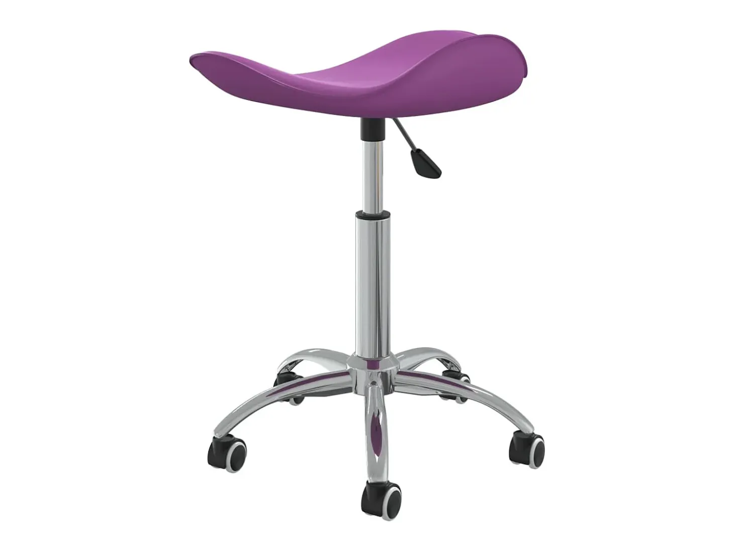 Silla de comedor giratoria de cuero sintético morado