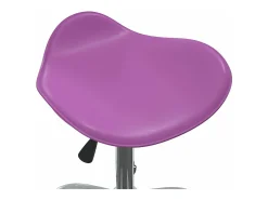 Silla de comedor giratoria de cuero sintético morado