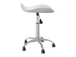 Silla de comedor giratoria cuero sintético blanco