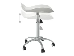Silla de comedor giratoria cuero sintético blanco