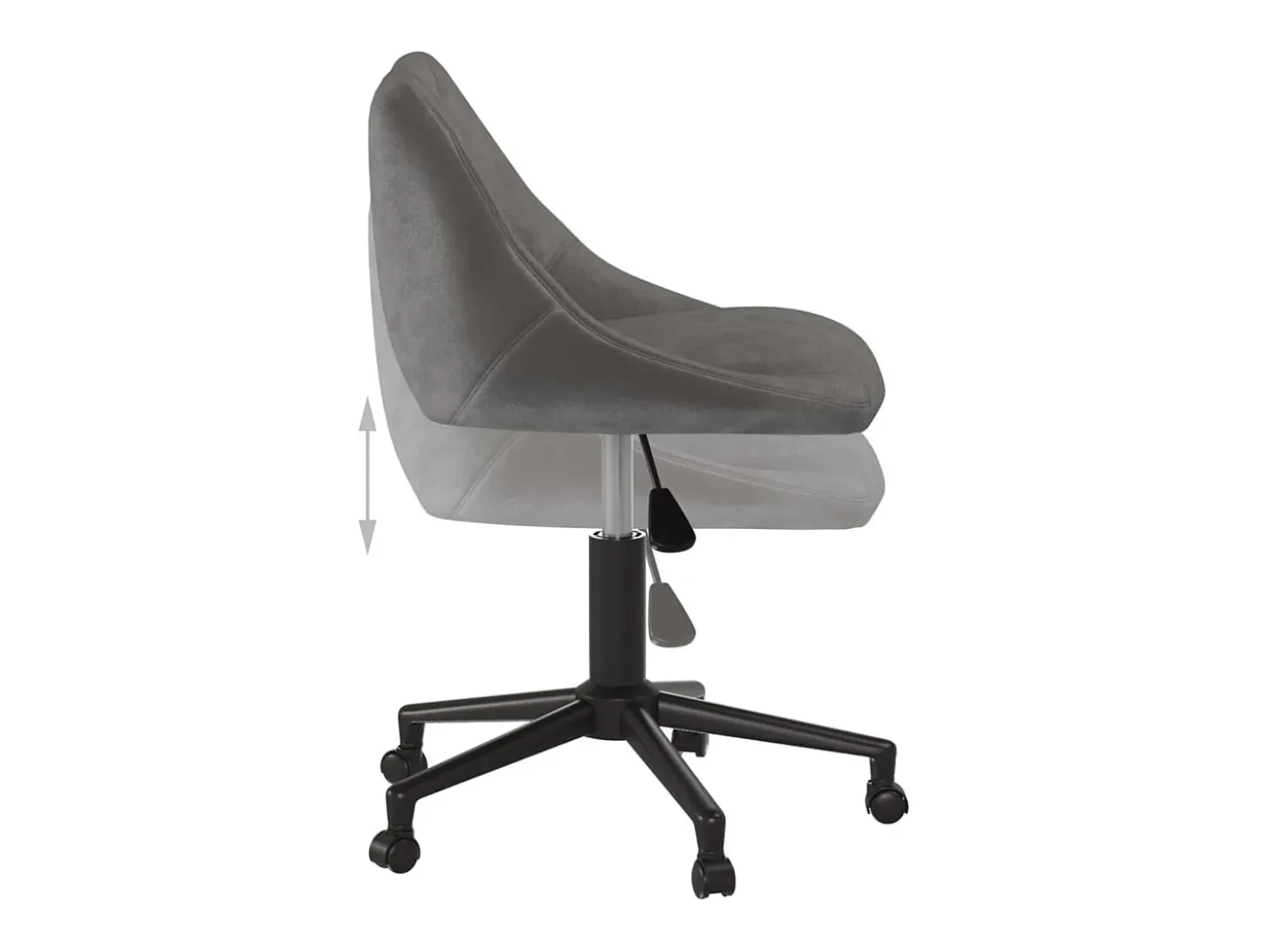 Silla de comedor giratoria de terciopelo gris oscuro