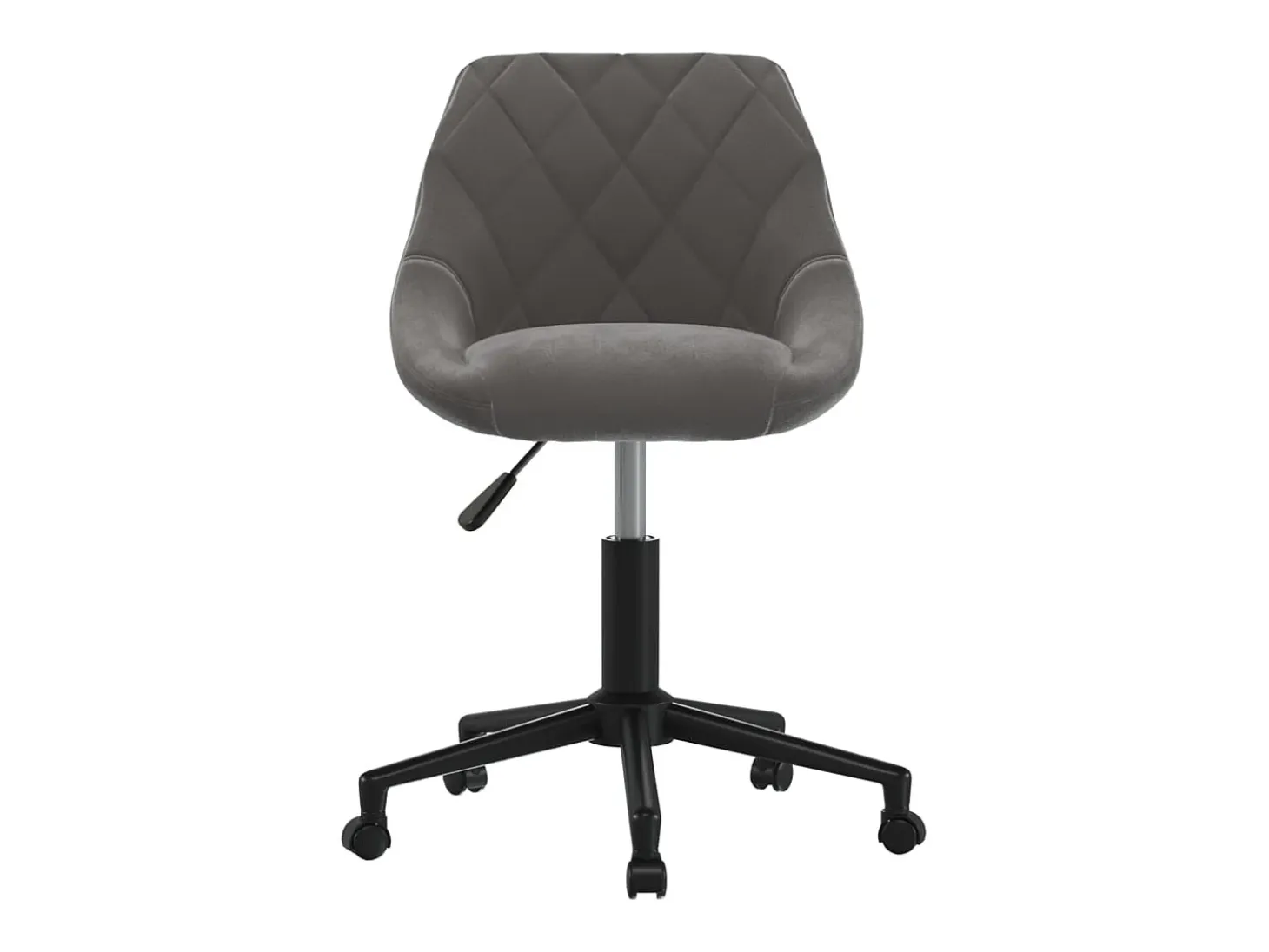 Silla de comedor giratoria de terciopelo gris oscuro