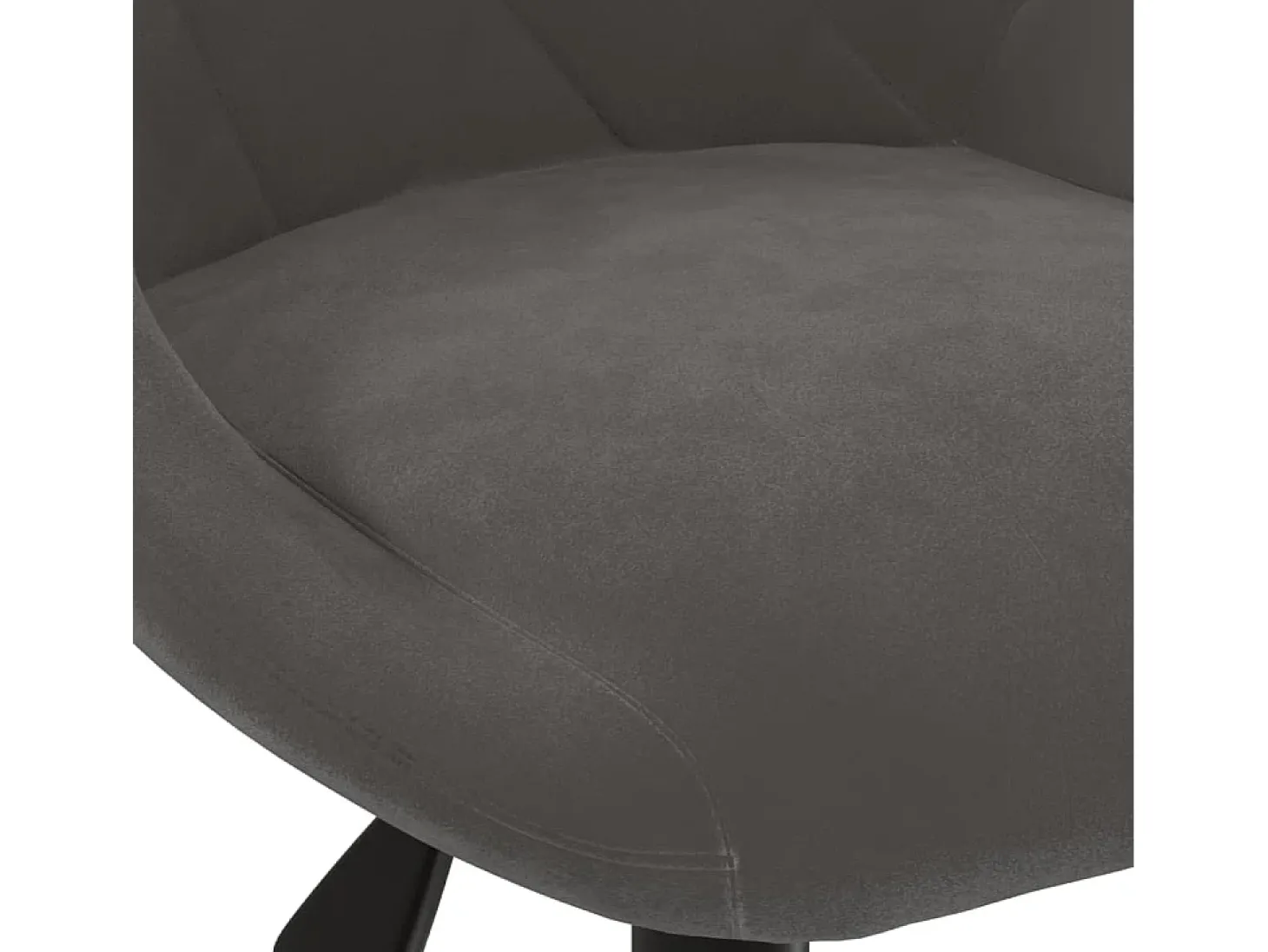 Silla de comedor giratoria de terciopelo gris oscuro