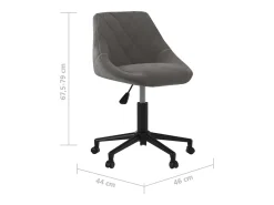 Silla de comedor giratoria de terciopelo gris oscuro