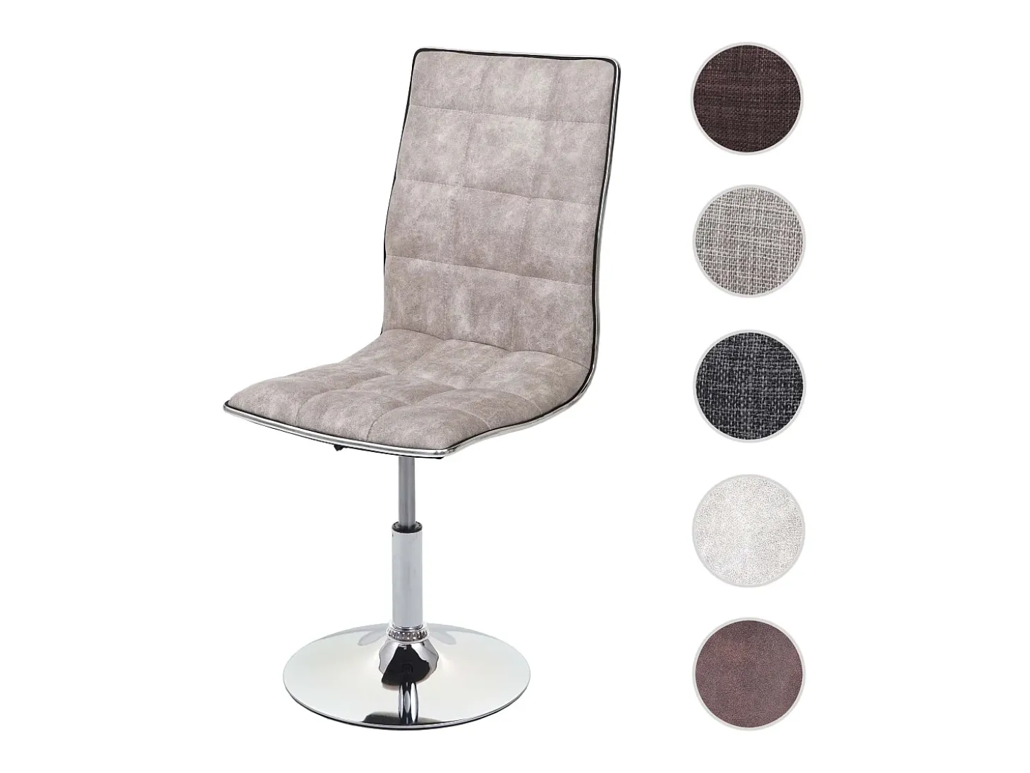 Silla de comedor giratoria MCW-C41, gris vintage