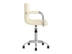 Silla de comedor giratoria tela color crema