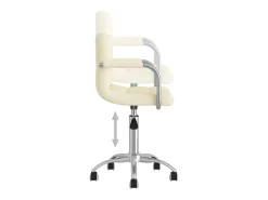 Silla de comedor giratoria tela color crema