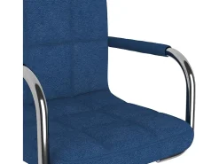 Silla de comedor giratoria tela azul