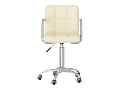 Silla de comedor giratoria tela color crema