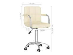Silla de comedor giratoria tela color crema