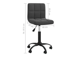 Silla de comedor giratoria de terciopelo negro