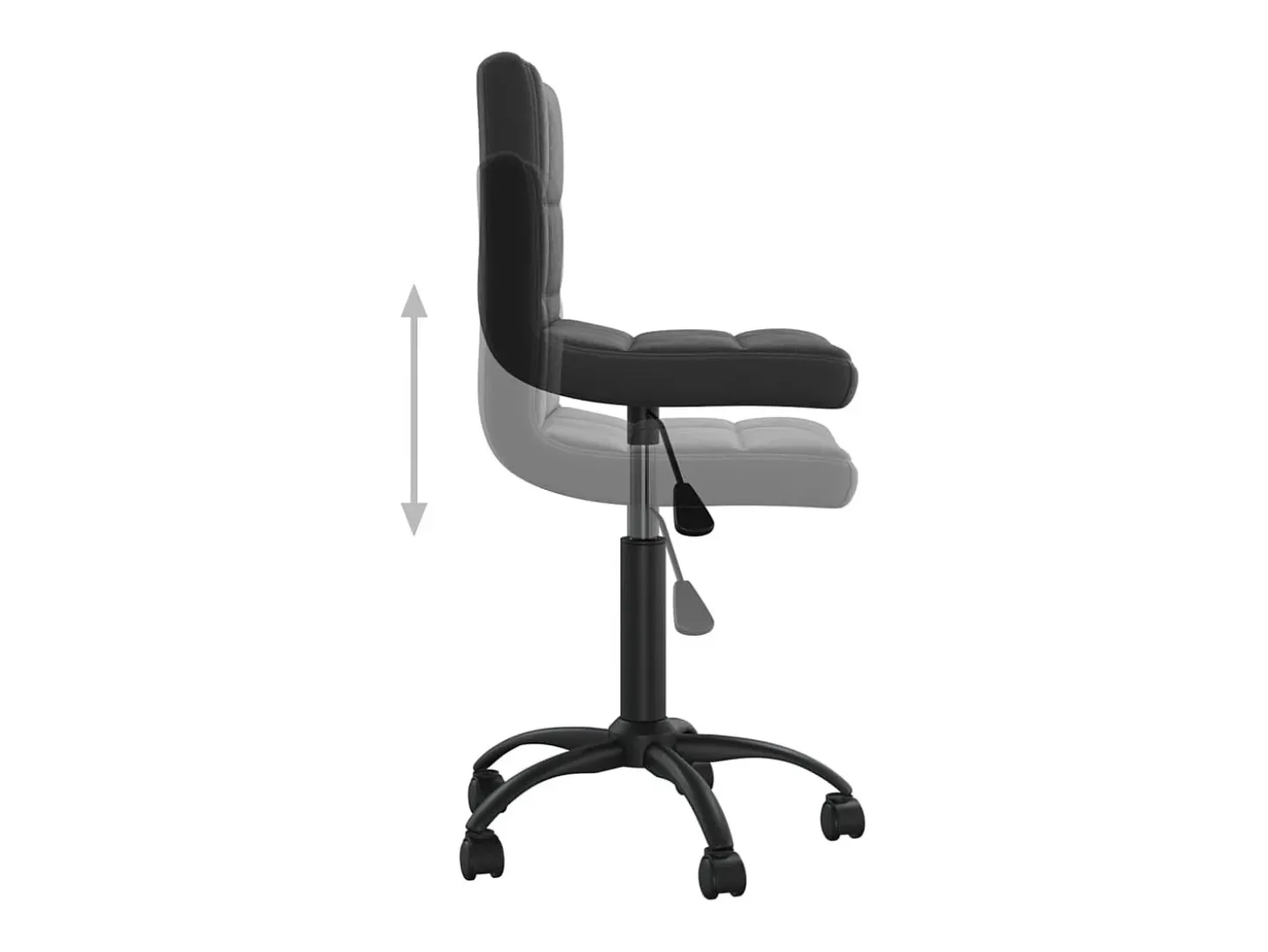 Silla de comedor giratoria de terciopelo negro