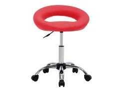 Silla de comedor giratoria de cuero sintética roja