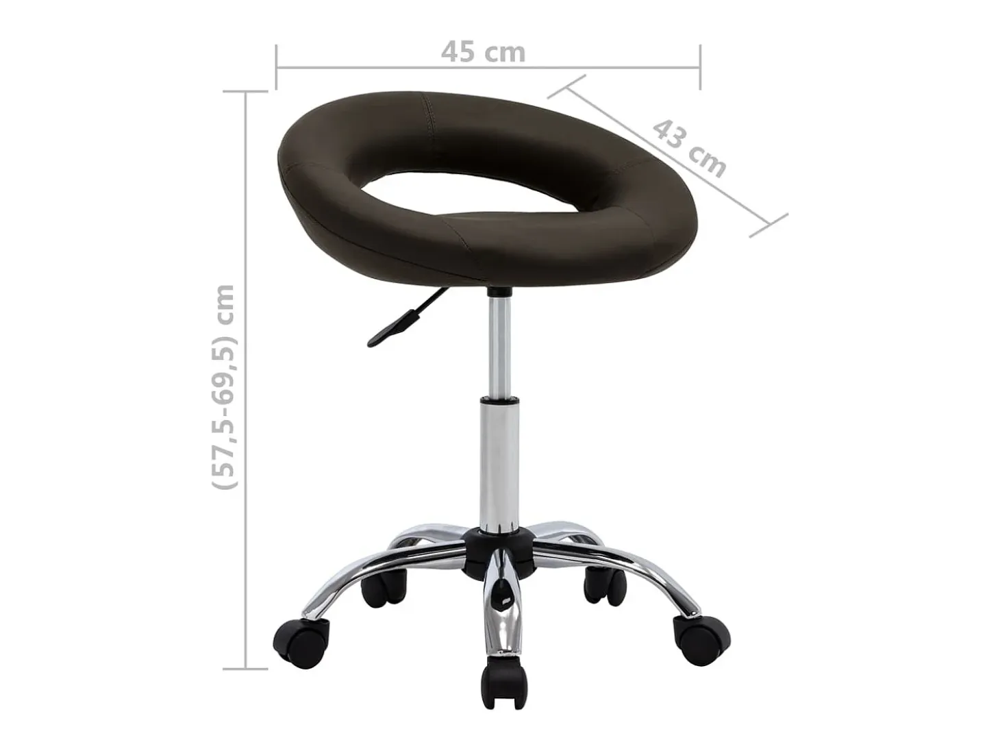 Silla de comedor giratoria cuero sintético marrón