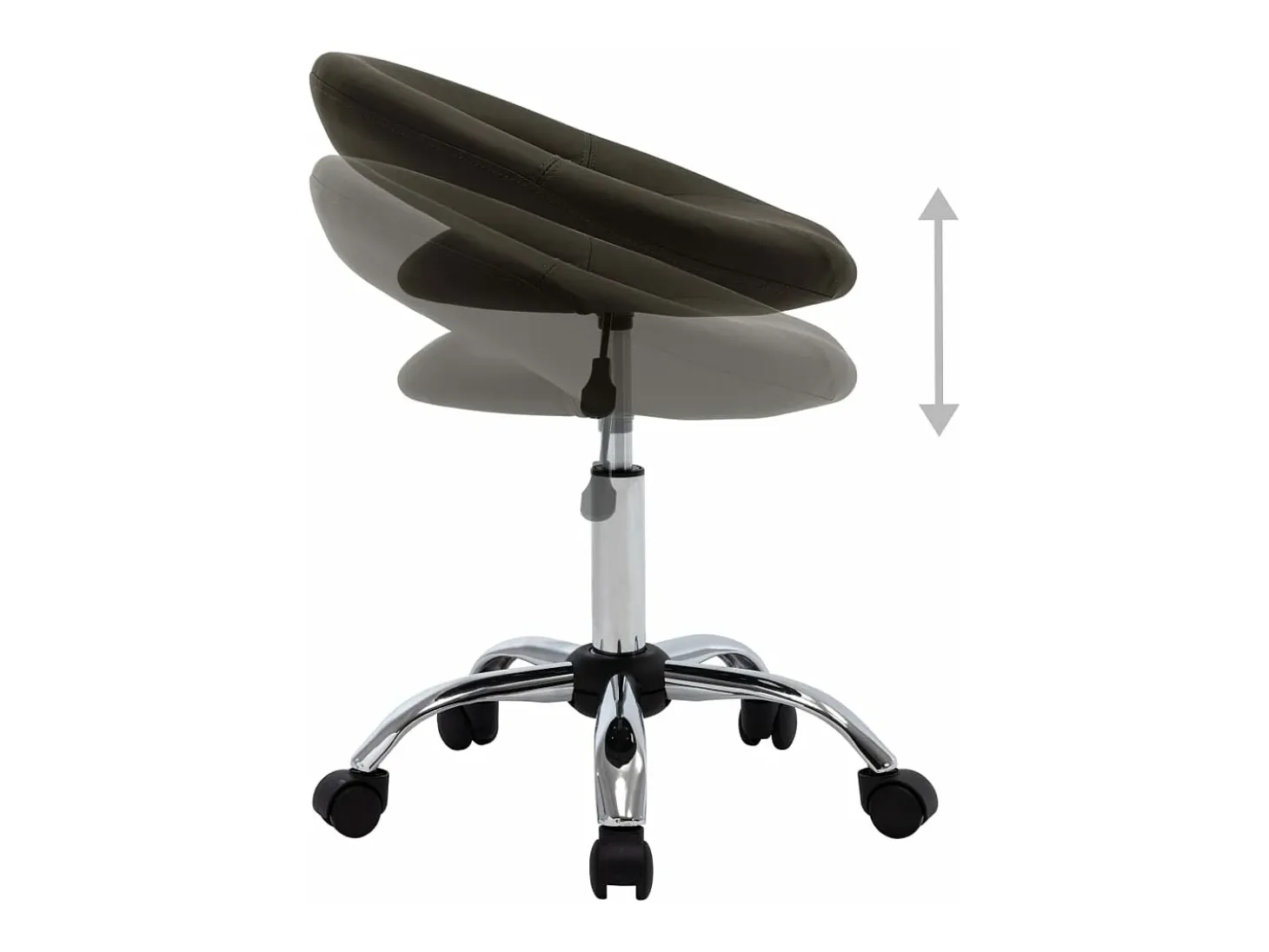 Silla de comedor giratoria cuero sintético marrón