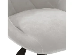 Silla de comedor giratoria de terciopelo gris claro